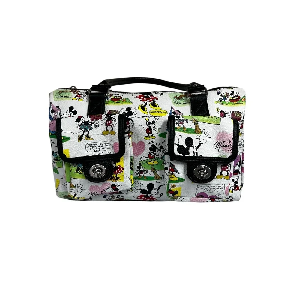 Disney Parks Mickey & Minnie Comic Tote Satchel Purse‎ Handbag